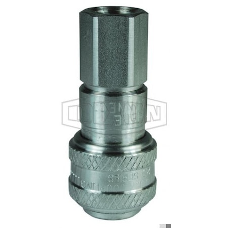 Dixon DF Series Industrial Automatic Female Quick Disconnect Pneumatic Coupler, 3/8-18 Nominal, 303 Stainl 2DF3-S